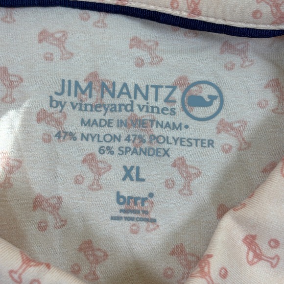 Jim Nantz by Vineyard Vines Orange Martini Print AOP Polo TPC Sugarloaf Men's XL - Picture 2 of 8